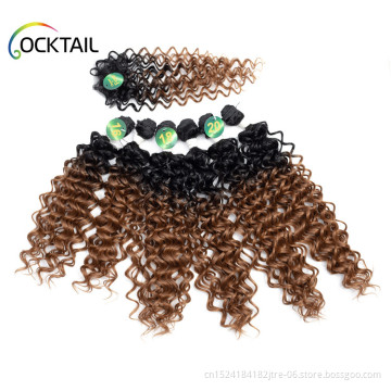 private label heat resistant long curly synthetic hair weft weavon bundles suppliers, protein fiber highlighted hair bundles
